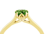 Yellow gold Pear Cut Peridot Solitaire Ring with Flower Prong Setting and Classic Band_40
