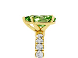 Yellow gold Pear Cut Peridot Solitaire Ring with Pavé Accents and Four-Prong Setting_5