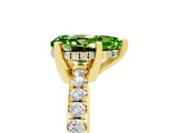 Yellow gold Pear Cut Peridot Solitaire Ring with Pavé Band and Four-Prong Setting_29