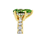 Yellow gold Pear Cut Peridot Solitaire Ring with Round  Pavé Band and Four-Prong Setting_41