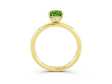 Yellow gold Pear Cut Peridot Solitaire Ring with Thin Band and Four-Prong Setting_15
