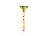 Yellow gold Pear Cut Peridot Solitaire Ring with Thin Band and Prong Setting_14