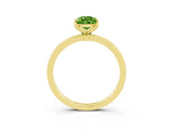 Yellow gold Pear Cut Peridot Solitaire Ring with Thin Band and Prong Setting_15