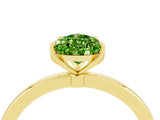 Yellow gold Pear Cut Peridot Solitaire Ring with Thin Band and Prong Setting_16
