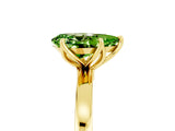 Yellow gold Pear Cut Peridot Solitaire Ring with Thin Band and Prong Setting_17