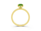 Yellow gold Pear Cut Peridot Solitaire Ring with Thin Band and Prong Setting_27
