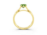Yellow gold Pear Cut Peridot Solitaire Twist Band Prong Setting Ring_39