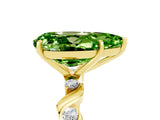 Yellow gold Pear Cut Peridot Solitaire Twisted Band with Round  Accents and Prong Setting_17
