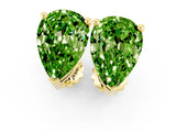 Yellow gold Pear Cut Peridot Stud Earrings_19