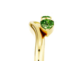 Yellow gold Pear Cut Peridot Two-Stone Open Band Ring with Prong Setting_11