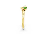 Yellow gold Pear Cut Peridot Two-Stone Open Band Ring with Prong Setting_8