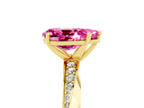 Yellow gold Pear Cut Pink Sapphire Engagement Ring with Side Stone Accents and Four-Prong Setting_65