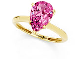 Yellow gold Pear Cut Pink Sapphire Solitaire Engagement Ring with Classic Band and Four-Prong Setting_25