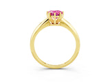 Yellow gold Pear Cut Pink Sapphire Solitaire Engagement Ring with Classic Band and Four-Prong Setting_27