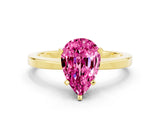Yellow gold Pear Cut Pink Sapphire Solitaire Engagement Ring with Classic Band and Four-Prong Setting_60