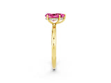 Yellow gold Pear Cut Pink Sapphire Solitaire Ring with Thin Band and Four-Prong Setting_38