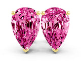 Yellow gold Pear Cut Pink Sapphire Stud Earrings_24