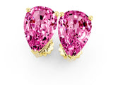 Yellow gold Pear Cut Pink Sapphire Stud Earrings_25