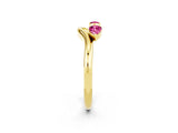 Yellow gold Pear Cut Pink Sapphire Two-Stone Open Band Ring with Prong Setting_20
