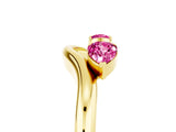 Yellow gold Pear Cut Pink Sapphire Two-Stone Open Band Ring with Prong Setting_23