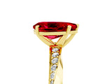 Yellow gold Pear Cut Ruby Engagement Ring with Side Stone Accents and Four-Prong Setting_65