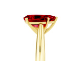 Yellow gold Pear Cut Ruby Solitaire Engagement Ring with Cathedral Setting and Four-Prong Mount_83