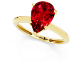 Yellow gold Pear Cut Ruby Solitaire Engagement Ring with Classic Band and Four-Prong Setting_25