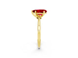 Yellow gold Pear Cut Ruby Solitaire Engagement Ring with Classic Band and Four-Prong Setting_26
