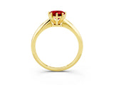 Yellow gold Pear Cut Ruby Solitaire Engagement Ring with Classic Band and Four-Prong Setting_27