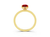 Yellow gold Pear Cut Ruby Solitaire Ring with Thin Band and Prong Setting_27