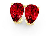Yellow gold Pear Cut Ruby Stud Earrings_19