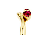 Yellow gold Pear Cut Ruby Two-Stone Open Band Ring with Prong Setting_11
