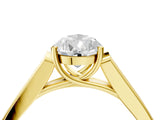 Yellow gold Pear Cut Solitaire Cathedral Diamond Engagement Ring with Channel-Set Band and Four-Prong Setting_11
