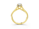 Yellow gold Pear Cut Solitaire Diamond Engagement Ring with Four-Prong Setting and Tapered Band_10