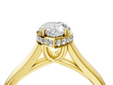 Yellow gold Pear Cut Solitaire Diamond Engagement Ring with Four-Prong Setting and Tapered Band_11