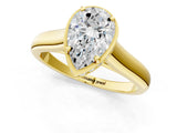 Yellow gold Pear Cut Solitaire Diamond Engagement Ring with Four-Prong Setting and Tapered Band_8