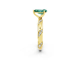 Yellow gold Pear Cut Solitaire Diamond Engagement Ring with Twisted Pave Band and Four-Prong Setting_2