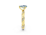 Yellow gold Pear Cut Solitaire Diamond Engagement Ring with Twisted Pave Band and Four-Prong Setting_2