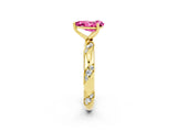 Yellow gold Pear Cut Solitaire Diamond Engagement Ring with Twisted Pave Band and Four-Prong Setting_2