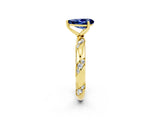 Yellow gold Pear Cut Solitaire Diamond Engagement Ring with Twisted Pave Band and Four-Prong Setting_2