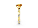 Yellow gold Pear Cut Solitaire Diamond Engagement Ring with Twisted Pave Band and Four-Prong Setting_2