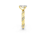 Yellow gold Pear Cut Solitaire Diamond Engagement Ring with Twisted Pave Band and Four-Prong Setting_2