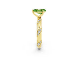 Yellow gold Pear Cut Solitaire Diamond Engagement Ring with Twisted Pave Band and Four-Prong Setting_2