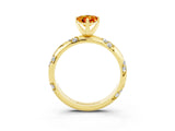 Yellow gold Pear Cut Solitaire Diamond Engagement Ring with Twisted Pave Band and Four-Prong Setting_3