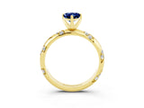 Yellow gold Pear Cut Solitaire Diamond Engagement Ring with Twisted Pave Band and Four-Prong Setting_3