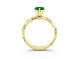 Yellow gold Pear Cut Solitaire Diamond Engagement Ring with Twisted Pave Band and Four-Prong Setting_3