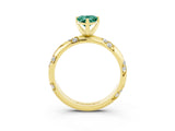 Yellow gold Pear Cut Solitaire Diamond Engagement Ring with Twisted Pave Band and Four-Prong Setting_3