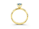 Yellow gold Pear Cut Solitaire Diamond Engagement Ring with Twisted Pave Band and Four-Prong Setting_3