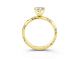 Yellow gold Pear Cut Solitaire Diamond Engagement Ring with Twisted Pave Band and Four-Prong Setting_3