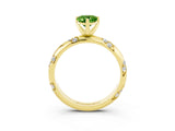 Yellow gold Pear Cut Solitaire Diamond Engagement Ring with Twisted Pave Band and Four-Prong Setting_3